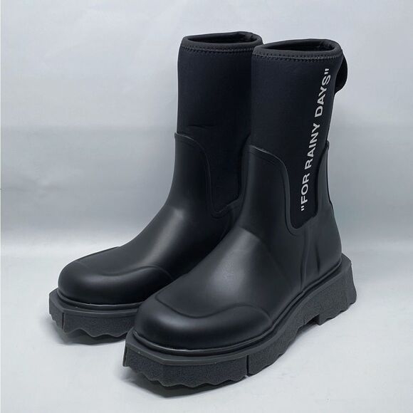Off-White Sponge Rubber Rain Boots size 40 - Picture 4 of 13